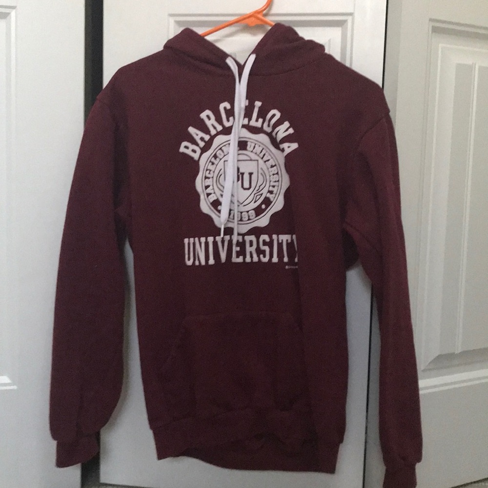 burgundy Barcelona hoodie/sweatshirt nwot
